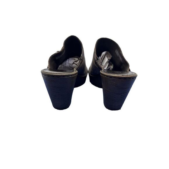 BORN Brown / Gray Leather Slip On Clog Women's Size 10 Shoe Mule Buckle Strap - Picture 10 of 16